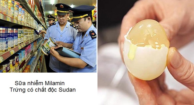 Sữa nhiễm Milamin - Trứng có độc sudan
